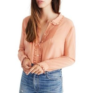 ISO Madewell Silk Ruffle Blouse Style G8252